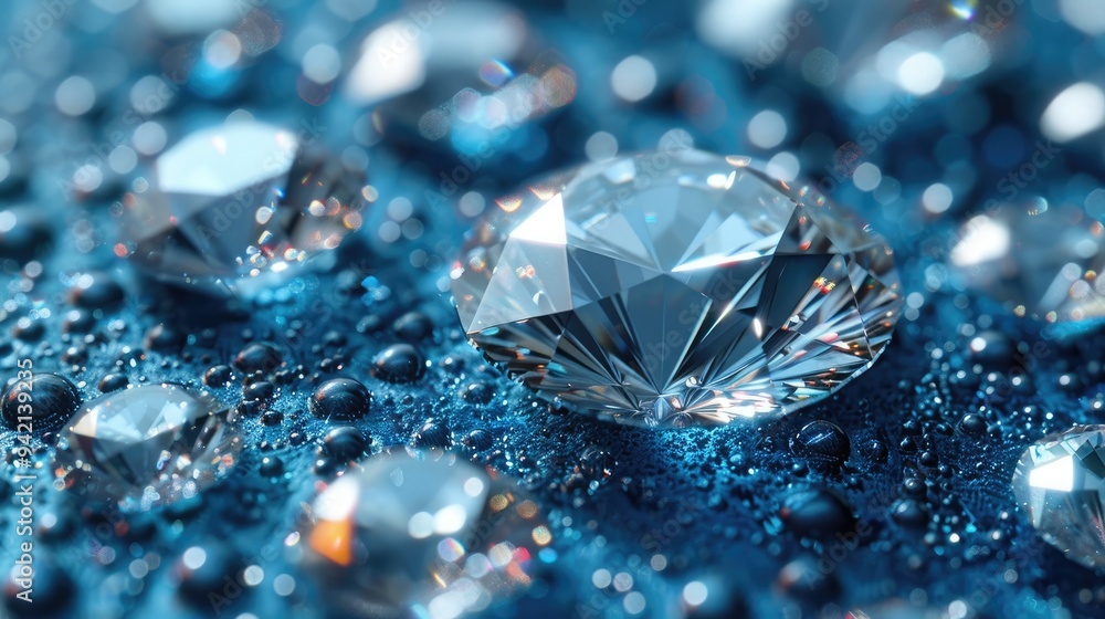 Shimmering crystals emitting mesmerizing crepuscular rays, Crystal background. Shimmering crystals emitting mesmerizing crepuscular rays, Crystal background.