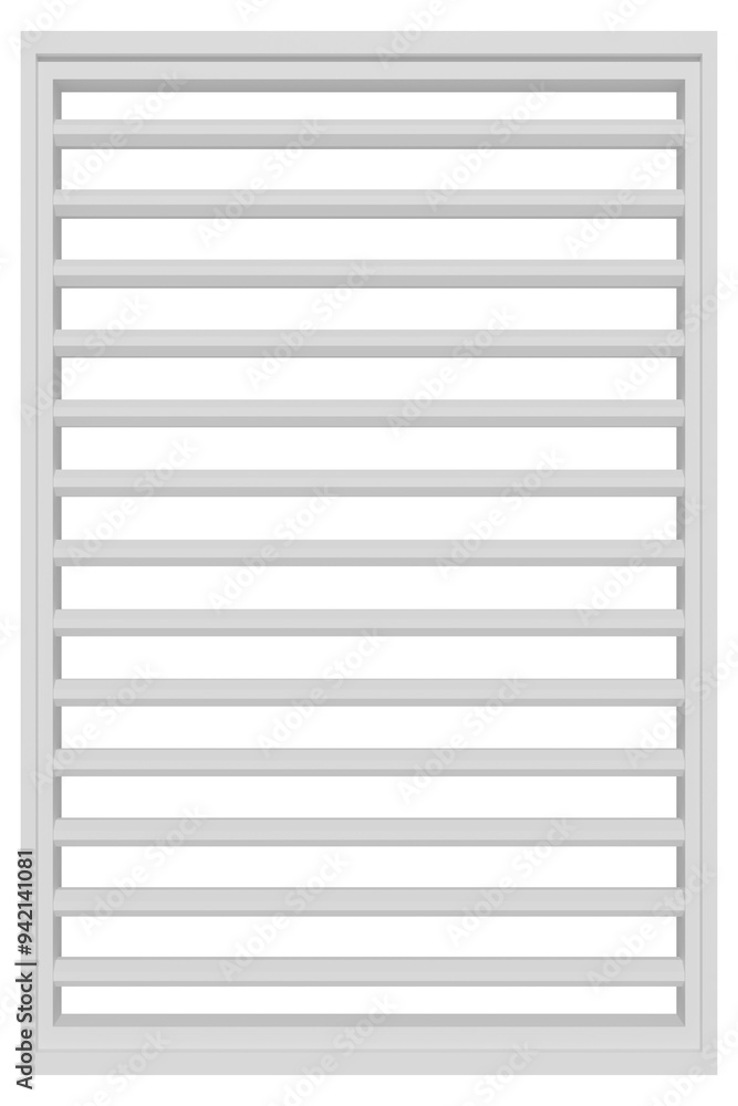 Rectangular window frame with horizontal lines. 3d rendering. Rectangular window frame with horizontal lines. 3d rendering.