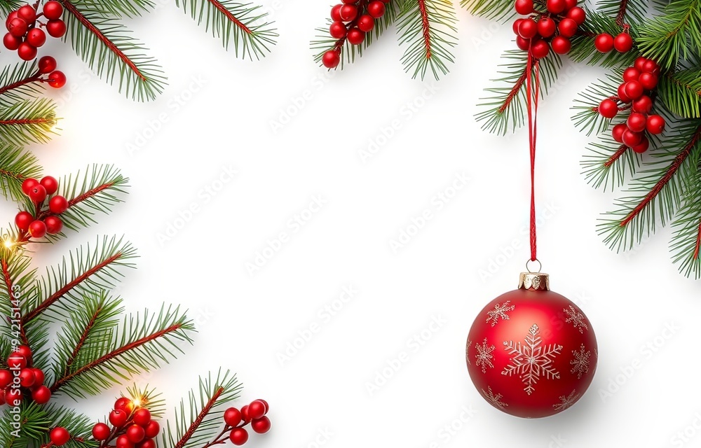 Red Christmas tree ball on a white background. Red Christmas tree ball on a white background.