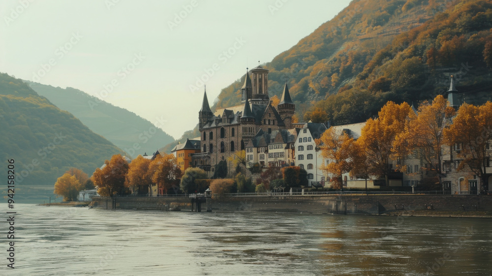 Historic castles of Germany along the Rhine River, with autumn leaves adding color 40k, full ultra HD, high resolution. Historic castles of Germany along the Rhine River, with autumn leaves adding color 40k, full ultra HD, high resolution.