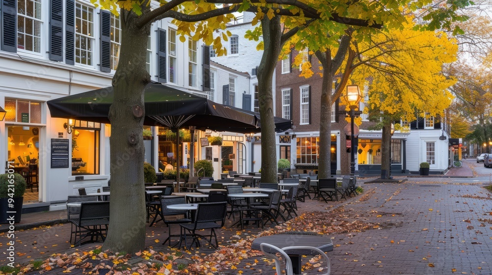 an outdoor cafe in the fall an outdoor cafe in the fall