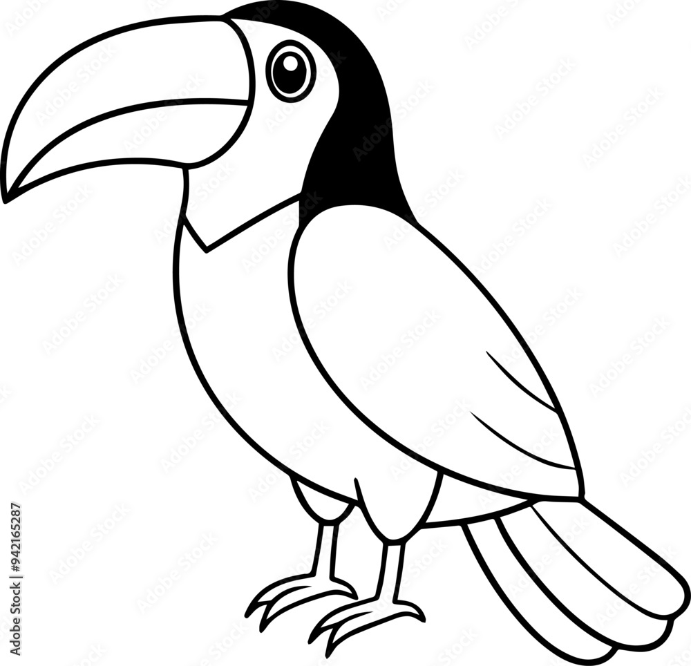 toucan bird silhouette vector line Art toucan bird silhouette vector line Art