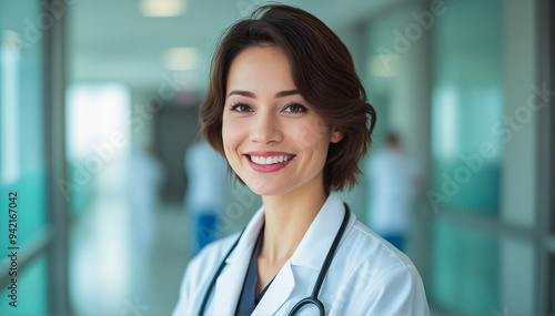 Free Download Portrait of mature woman doctor and looking at camera. Confident and Friendly doctor at a medical clinic. - GFXLoad