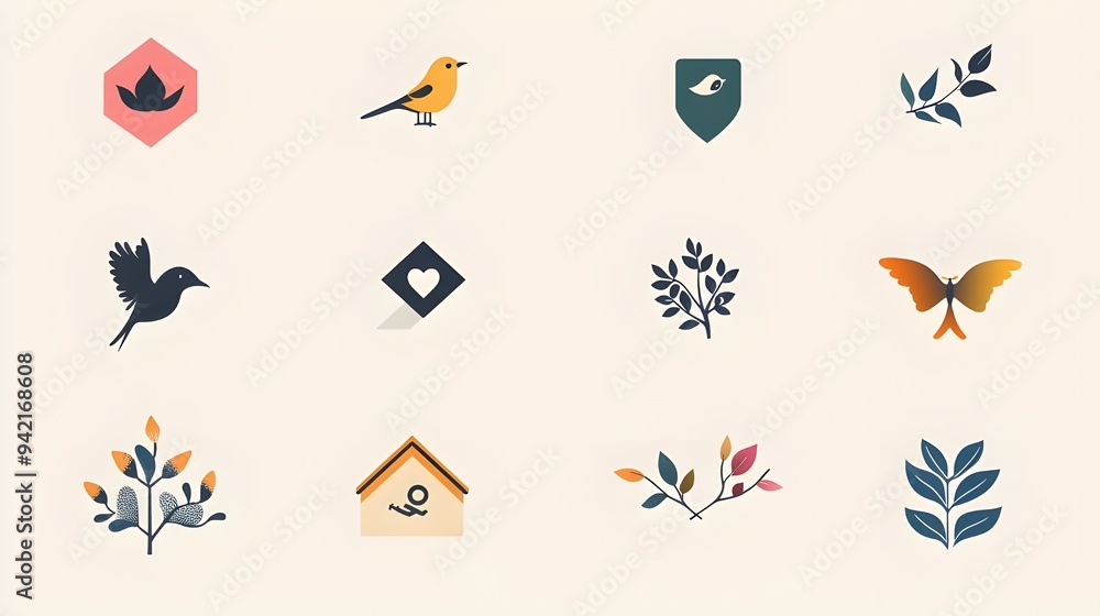 A collection of professional logo templates with customizable elements for businesses, startups, and personal branding. A collection of professional logo templates with customizable elements for businesses, startups, and personal branding.