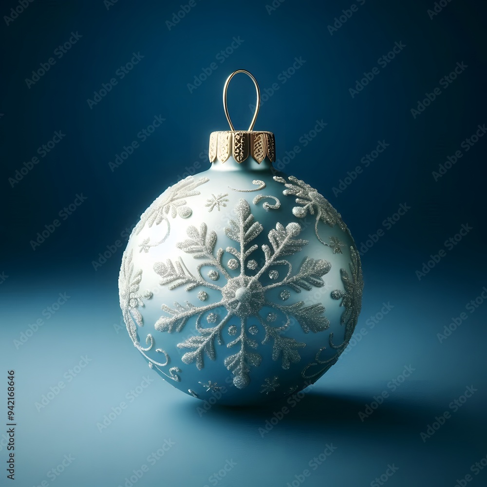 Christmas bauble, isolated on a blue background, 3d render, Christmas Decoration Christmas bauble, isolated on a blue background, 3d render, Christmas Decoration