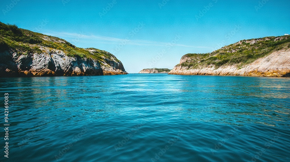A body of water with rocks on the shore and another with rocks on the shore A body of water with rocks on the shore and another with rocks on the shore