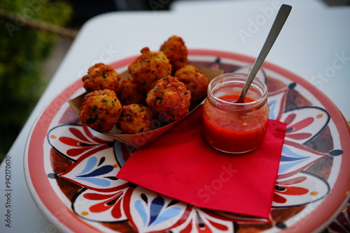 Fried bread balls photo