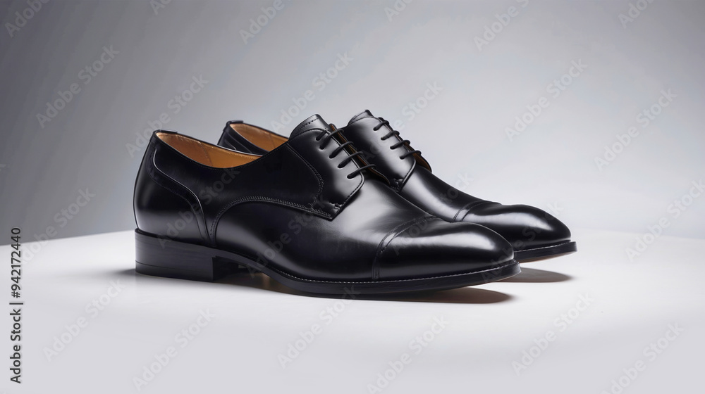 Black men's shoes. Leather men's shoes in classic style Black men's shoes. Leather men's shoes in classic style