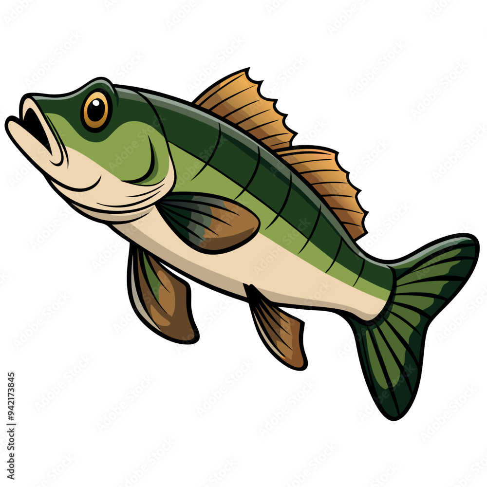 Obraz premium Fishing bass logo isolated