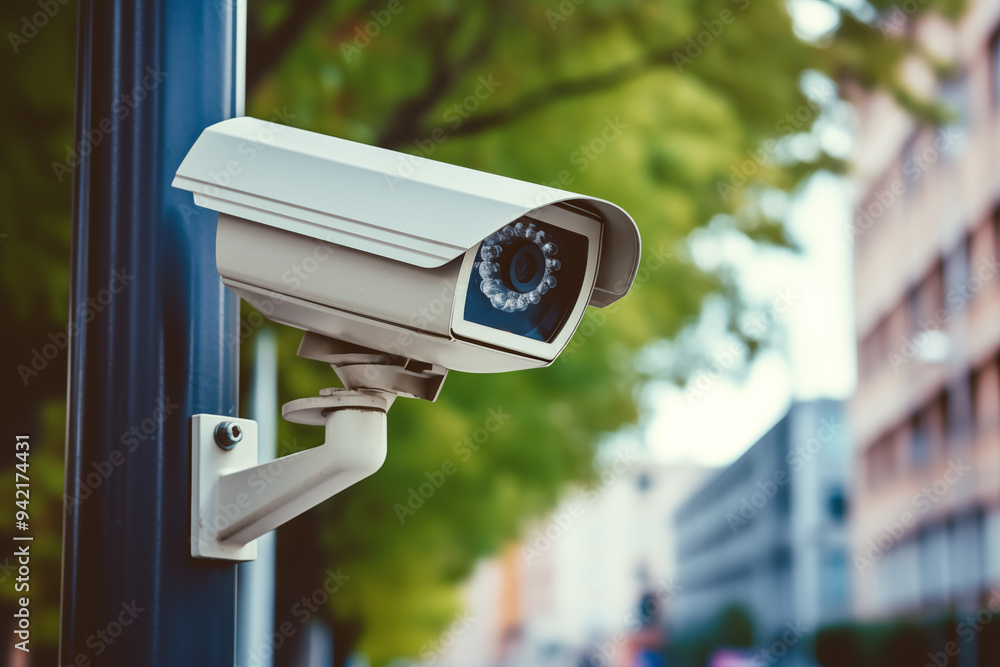 CCTV monitoring. Outdoor video surveillance camera for object protection. CCTV monitoring. Outdoor video surveillance camera for object protection.
