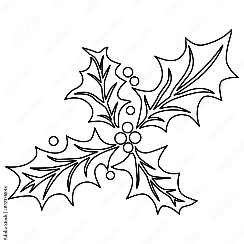 Holly Outline Holly Outline