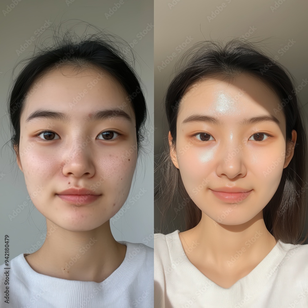 Asian Girl's Acne Treatment Before and After Transformation Asian Girl's Acne Treatment Before and After Transformation