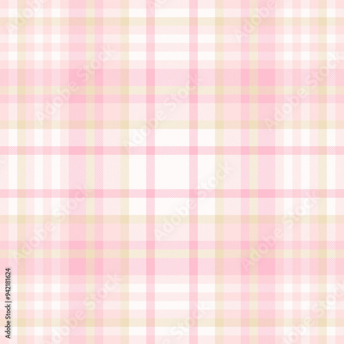 November texture pattern fabric, colourful textile check seamless. Plain background vector tartan plaid in white and misty rose colors.