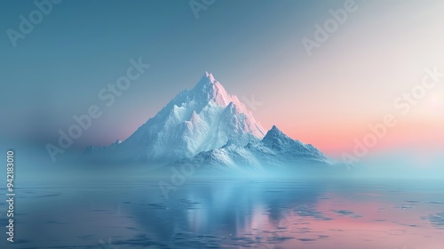 Wallpaper Mural Minimalist background featuring a majestic single mountain peak amidst a breathtaking gradient sky beautiful art, Generative AI Torontodigital.ca
