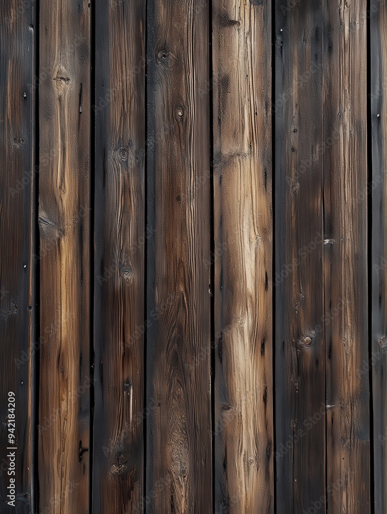 old wooden wall with several vertical planks, showcasing the texture and age marks on each one old wooden wall with several vertical planks, showcasing the texture and age marks on each one