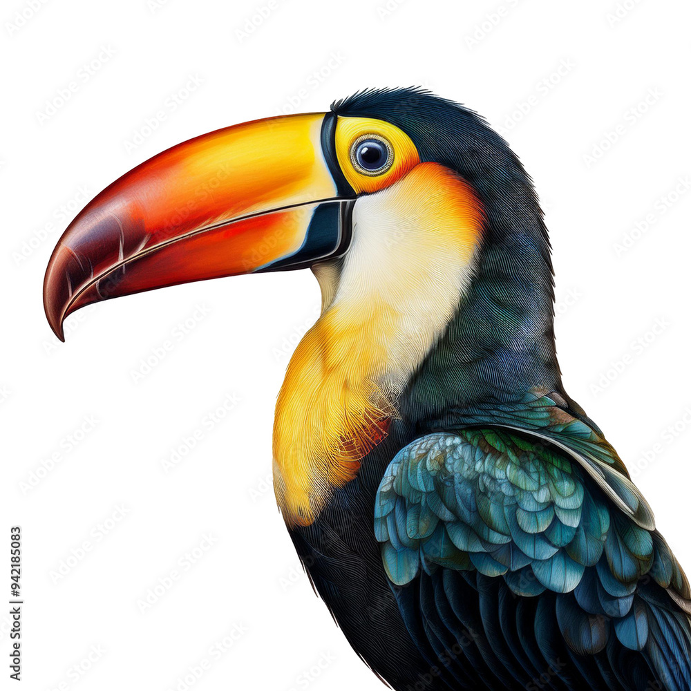 Naklejka premium Tukane, isoliert Hintergrund, Freisteller, Transparent