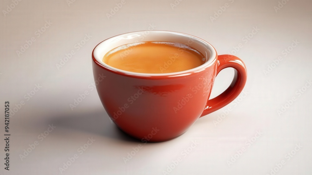 Realistic Authentic Italian espresso in small ceramic cup, Realistic Authentic Italian espresso in small ceramic cup,