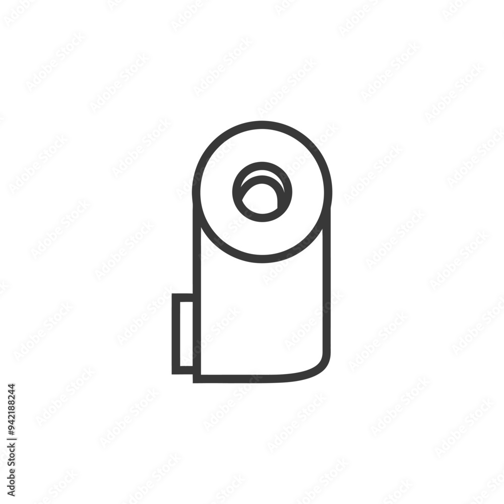 Line art illustration of a paper towel roll holder Line art illustration of a paper towel roll holder