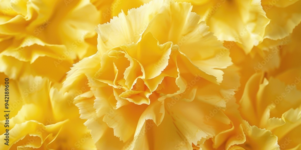 Macro shot of yellow Dianthus Carnation petals with shallow depth of field and selective focus blank space for text Macro shot of yellow Dianthus Carnation petals with shallow depth of field and selective focus blank space for text