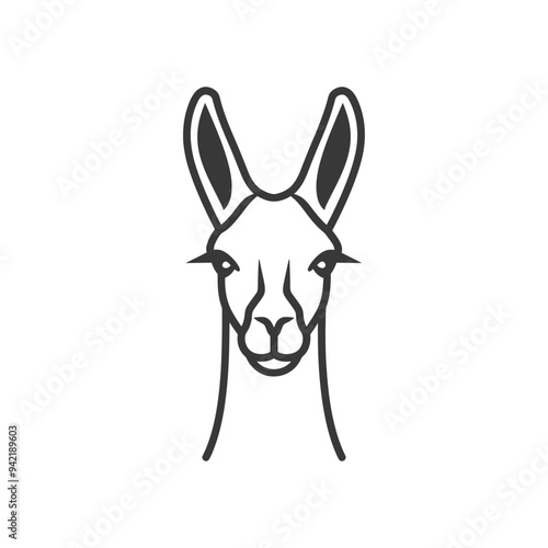 Line Art Illustration of a Llamas Face