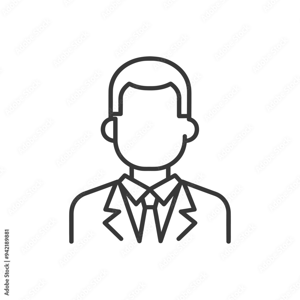 Line Art Illustration of a Man in a Suit and Tie Line Art Illustration of a Man in a Suit and Tie