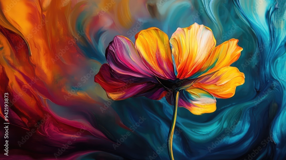 Vibrant Abstract Flower Painting Vibrant Abstract Flower Painting