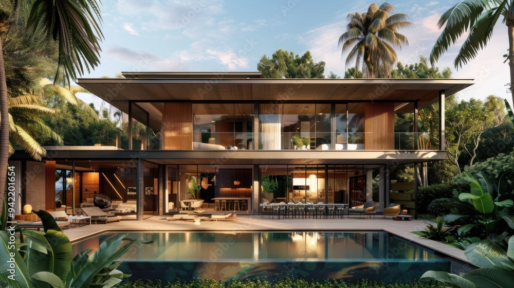 Modern Villa with Pool in Tropical Setting Modern Villa with Pool in Tropical Setting