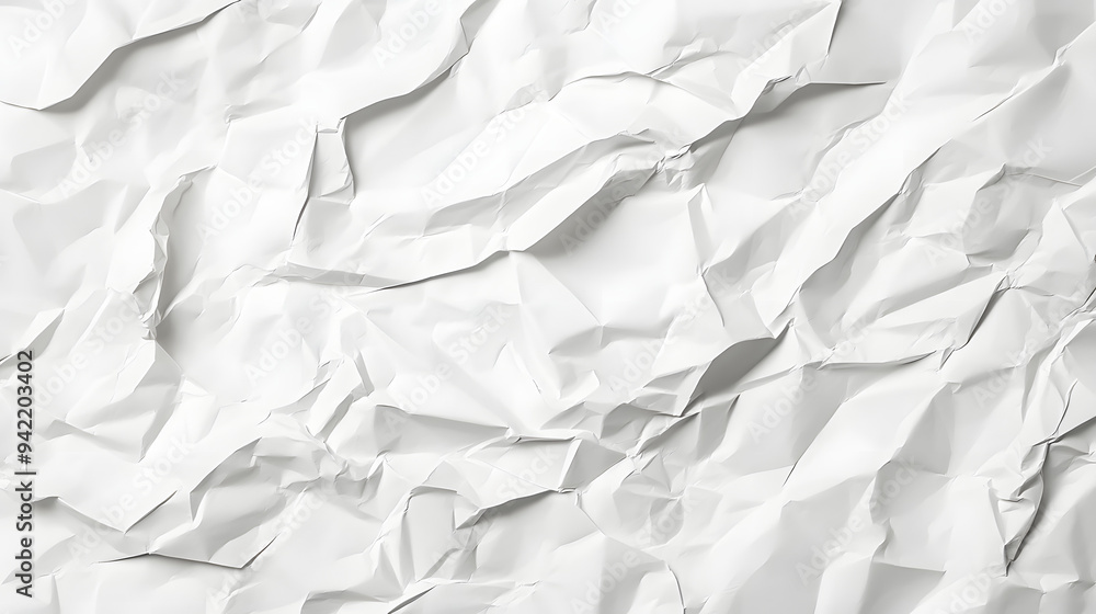 Fototapeta premium white crumpled paper background texture pattern overlay