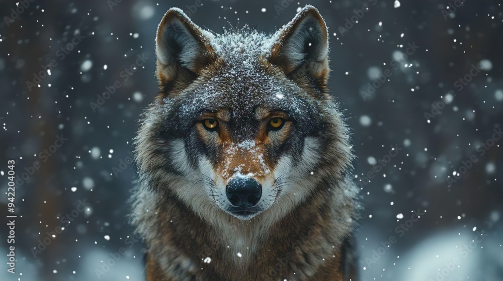 Close-up of a fox in a snowy environment capturing the essence of winter wildlife perfectly Close-up of a fox in a snowy environment capturing the essence of winter wildlife perfectly