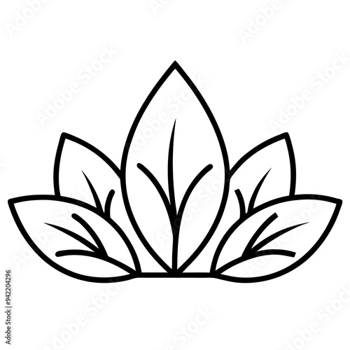 A sleek, persuasive icon of a pile of leaves for garden services.