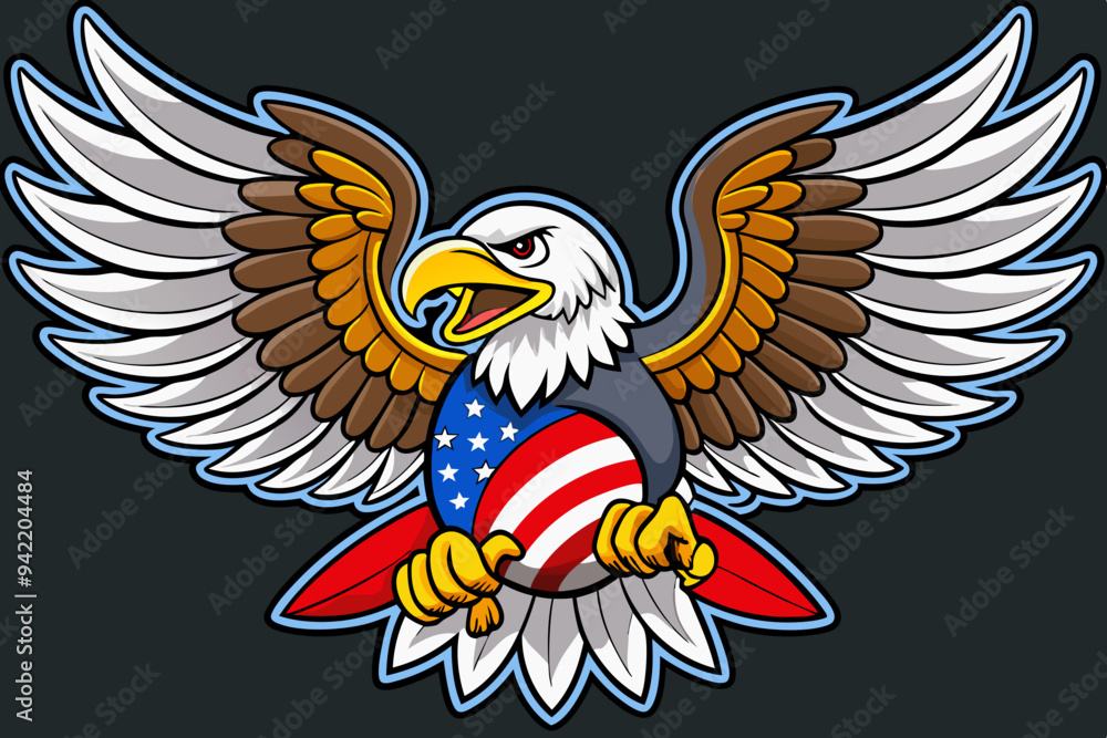 Fototapeta premium vector illustration of a eagle