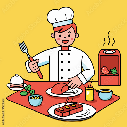 cook with pizza
