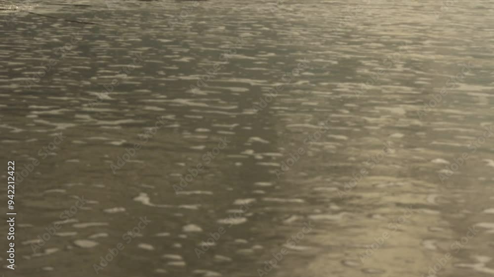 Blurry sea waves in the afternoon