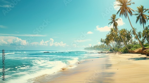 Wallpaper Mural Tropical Beach Paradise with Palm Trees Torontodigital.ca