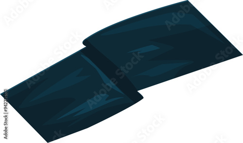 Black plastic garbage bag is floating in the wind