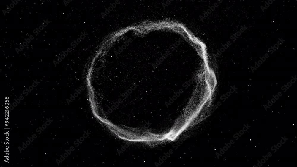 Circular wave animation over starry night sky background Circular wave animation over starry night sky background