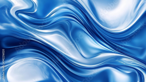 A blue and white wave pattern