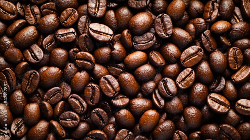 A pile of coffee beans that are all brown A pile of coffee beans that are all brown