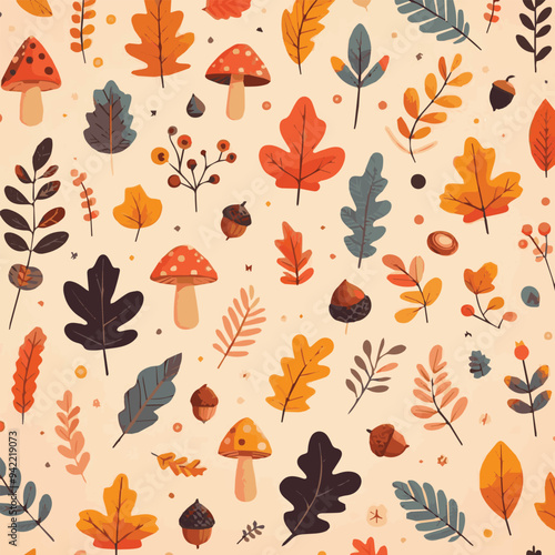 Flat pattern design for autumn season celebration