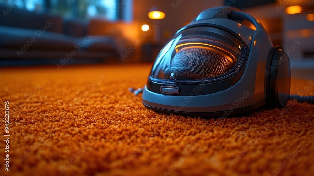 Fototapeta premium Close-up of a Vacuum Cleaner on a Carpet