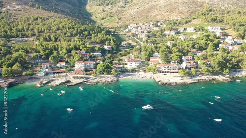 Ivan Dolac, Hvar, Croatia - Aerial View Of Coastal Village, Croatia. Stunning Drone Footage Of Ivan Dolac On Hvar Island, Croatia, Capturing The Scenic Coastal Village And Crystal-Clear Waters