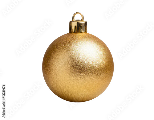 Weihnachtsbaumkugel in Gold isoliert  Hintergrund, Freisteller 