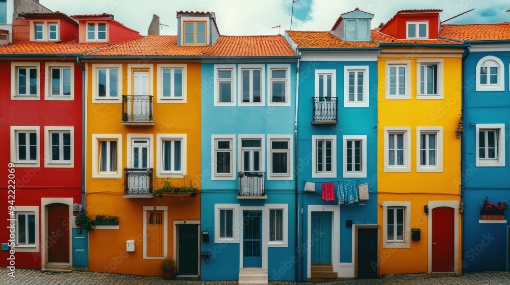 Obraz premium Colorful Houses in a European City