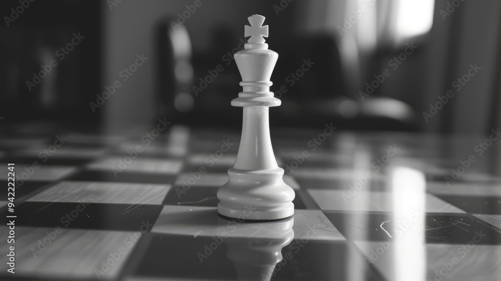 white chess piece on black table white chess piece on black table