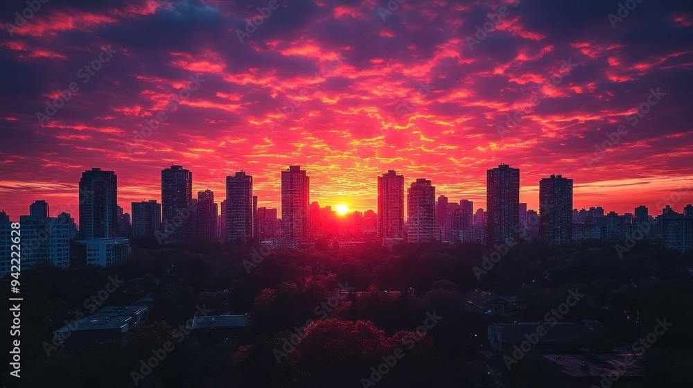 Fototapeta premium Cityscape Sunrise