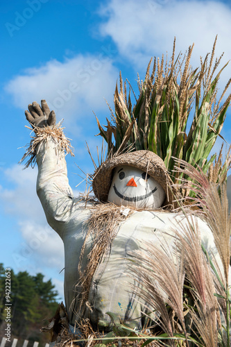 USA, Massachusetts. Decorative scarecrow.