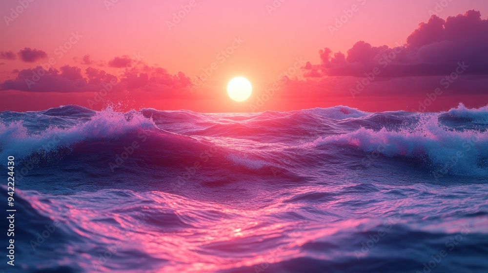 Fototapeta premium Stunning Sunset over the Ocean