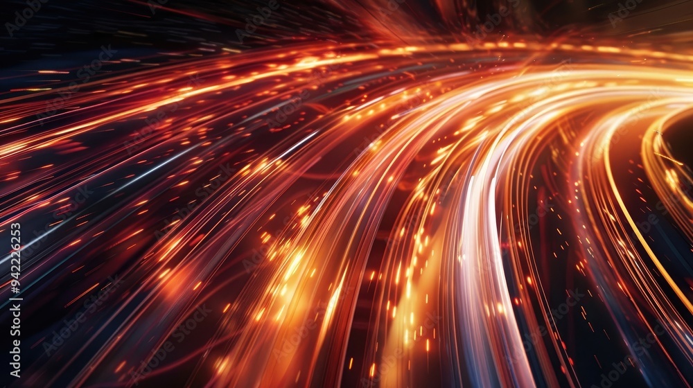 Naklejka premium Abstract light trails