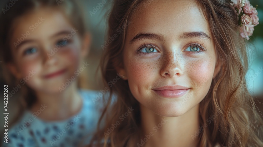 Portrait of a Young Girl with Freckles Portrait of a Young Girl with Freckles
