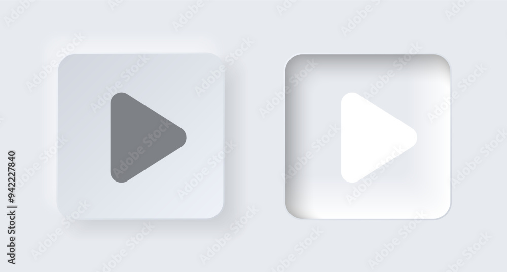 Neumorphic on and off button for interface application or web design. Simple elegant Vector neumorphism trendy designs element UI components isolated on white background. Neumorphic on and off button for interface application or web design. Simple elegant Vector neumorphism trendy designs element UI components isolated on white background.
